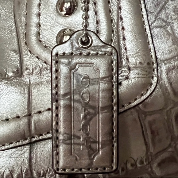 Coach Metallic Croc-Embossed Tote - Picture 4 of 16